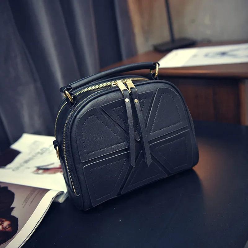 Vintage PU Leather Handbag Women Girl Shell Messenger Bags Female Shoulder Bags