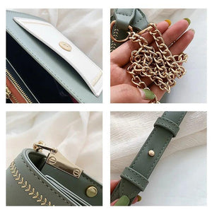 Chain PU Leather Crossbody Bags Small Shoulder Messenger Bag