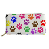 Rainbow Dog Paw Pattern Zipper Purses Multifunction Women Wallets