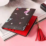 Small Cherry tassel Wallet Female Short Buckle All-match Students Purse