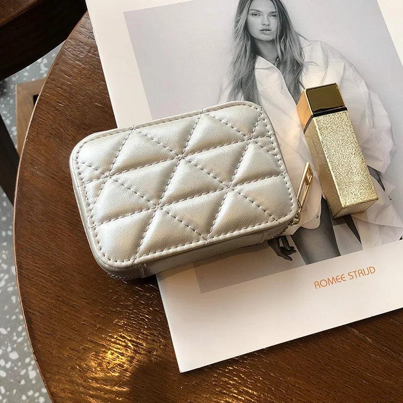 Sheepskin Leather Lipstick Bag For Women Leather Coin Purse