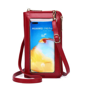 Summer Wallet Crossbody Bag Women PU Leather Touch Screen Mobile Phone Clutch