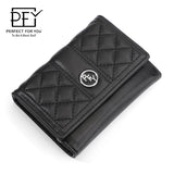 Women Diamond Plaid Pu Student Wallet Triple Clutch Bag Hot clutch purse