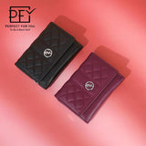 Women Diamond Plaid Pu Student Wallet Triple Clutch Bag Hot clutch purse