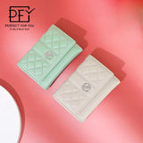 Women Diamond Plaid Pu Student Wallet Triple Clutch Bag Hot clutch purse