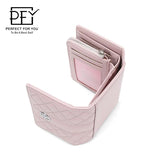 Women Diamond Plaid Pu Student Wallet Triple Clutch Bag Hot clutch purse
