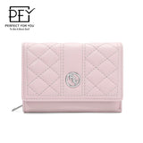 Women Diamond Plaid Pu Student Wallet Triple Clutch Bag Hot clutch purse
