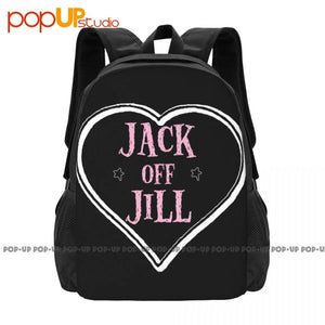 Jack Off Jill Band Heart Backpack Large Capacity Bookbag Eco Friendly