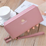 Women's Double Zipper Clutch Wallet Large Capacity Credit Cardholder