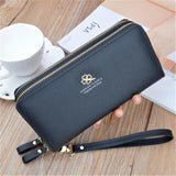 Women's Double Zipper Clutch Wallet Large Capacity Credit Cardholder