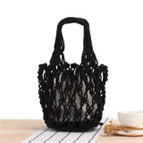 Retro Hollow Vacation Tote Handbag Portable Bucket Bag IL00604