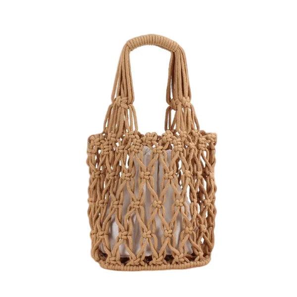 Retro Hollow Vacation Tote Handbag Portable Bucket Bag IL00604