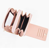 Small Shoulder Bag Touch Screen Phone Pocket Cellphone Wallet Women Mini PU Leat