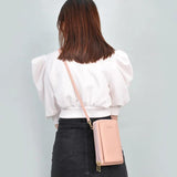 Small Shoulder Bag Touch Screen Phone Pocket Cellphone Wallet Women Mini PU Leat