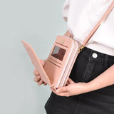 Small Shoulder Bag Touch Screen Phone Pocket Cellphone Wallet Women Mini PU Leat