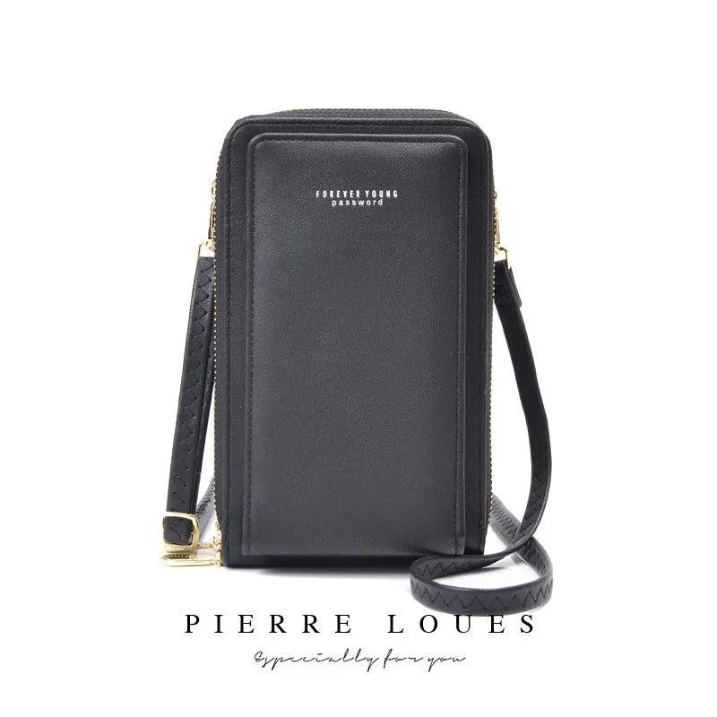Small Shoulder Bag Touch Screen Phone Pocket Cellphone Wallet Women Mini PU Leat