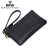 Cowhide Women Wallet Long Leather Zipper Clutch Phone Bag Purse
