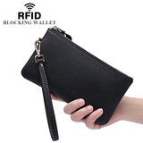 Cowhide Women Wallet Long Leather Zipper Clutch Phone Bag Purse
