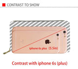 Cat Floral Printing Long Ladies Wallet Waterproof Leather Wallet Money Bag