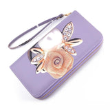 Women Double Zipper Wallet Long Printed Large Capacity Mobile Wallets For Women