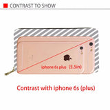 Cartoon Cat Puzzle Long Wallet PU Leather Clutch for Girls Zipper Purse