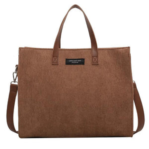 Vintage Brown Crossbody Messenger Bag Corduroy Shoulder Totes