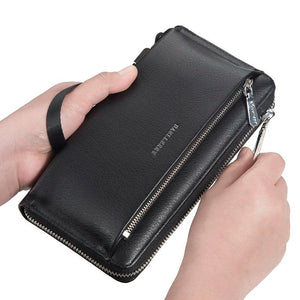 Men's Zipper Clutch Wallet Large Capacity Mobile Phone Bag
