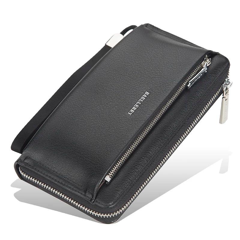 Men's Zipper Clutch Wallet Large Capacity Mobile Phone Bag