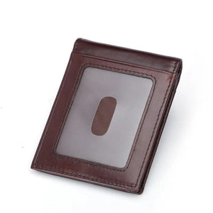 Weduoduo Men Money Clip Mini Wallet Genunie Leather