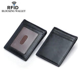 Weduoduo Men Money Clip Mini Wallet Genunie Leather