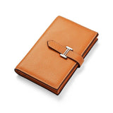 Women's Drawstring Wallet Long Leather Cosmetic Bag