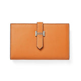 Women's Drawstring Wallet Long Leather Cosmetic Bag