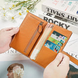 Women's Drawstring Wallet Long Leather Cosmetic Bag
