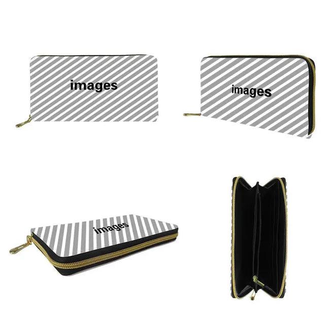 Sloth Print Ladies Leather Wallet Zipper Large Capacity Money Bag