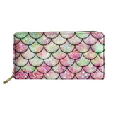 Fish Scales Pattern Art Long Wallets Zipper Phone Bag