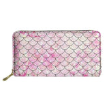 Fish Scales Pattern Art Long Wallets Zipper Phone Bag