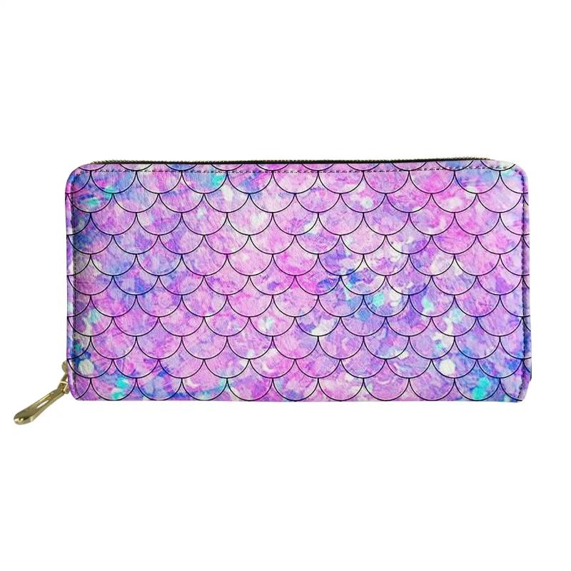 Fish Scales Pattern Art Long Wallets Zipper Phone Bag