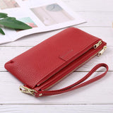 Women Chain Shoulder Bag Wallet Long Cosmetic Bag Leather Large Capacity Mobile