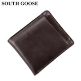 Men Leather Short Wallet Vintage Cowhide Casual Man Wallets Purse Credit&ID
