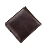 Men Leather Short Wallet Vintage Cowhide Casual Man Wallets Purse Credit&ID