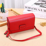 Women's PU Leather Vertical Wallet Clutch Messenger Bag