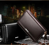 Men's Long PU Leather Wallet Clutch Purse