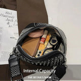 Women Chest Bag Tassel PU Leather Large Capacity Crossbody Chest Bag Zipper Bag