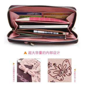 Women Lady Wallets PU Leather Vintage Long Wallets Purse Hand Bag