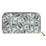 Dollar Print Long Wallet Multifunctional PU Leather Wallet
