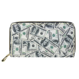 Dollar Print Long Wallet Multifunctional PU Leather Wallet