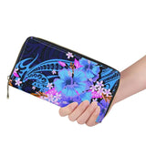 Polynesian Hawaii Flower Print Clutch Bag Organizer Purse