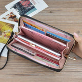 Female Purse PU Leather RFID Ladies Wallet Zipper Holder
