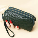 Snake Skin Clutch Purse High Capacity Wallet