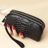 Snake Skin Clutch Purse High Capacity Wallet